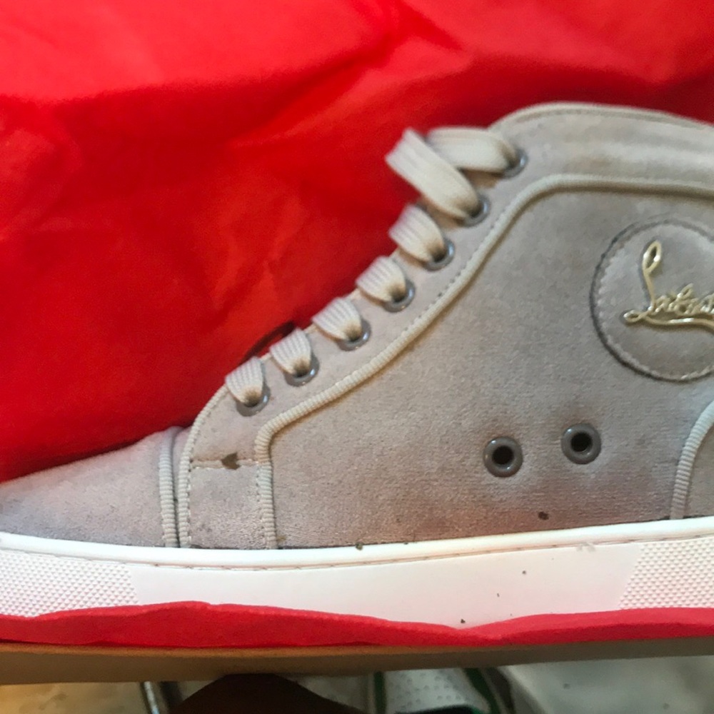 Size 5 1/2 Christian Louboutin gray sneakers